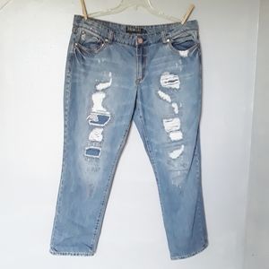 Rue21 Premier Mid Rise Boyfriend Distressed Jeans